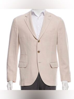 Brunello Cucinelli cotton linen silk blazer size 46 IT 56
